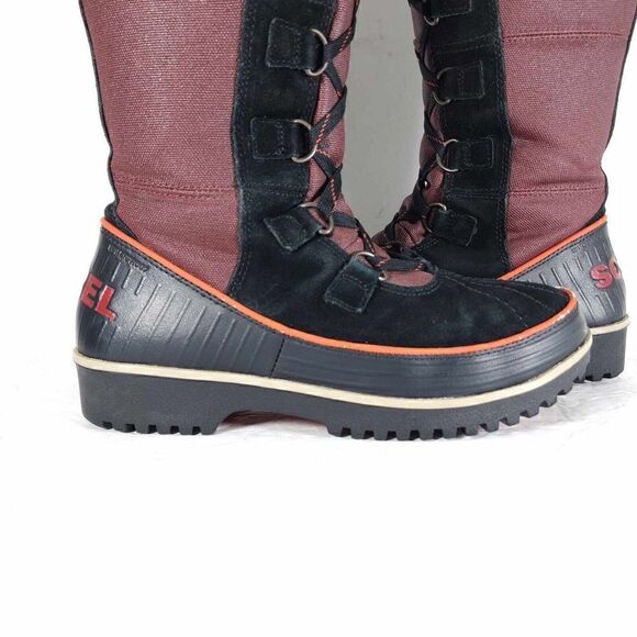 Sorel Women's TIVOLI High II US7,5 Madder Brown Lined Faux Fur Snow Boots - Picture 10 of 14